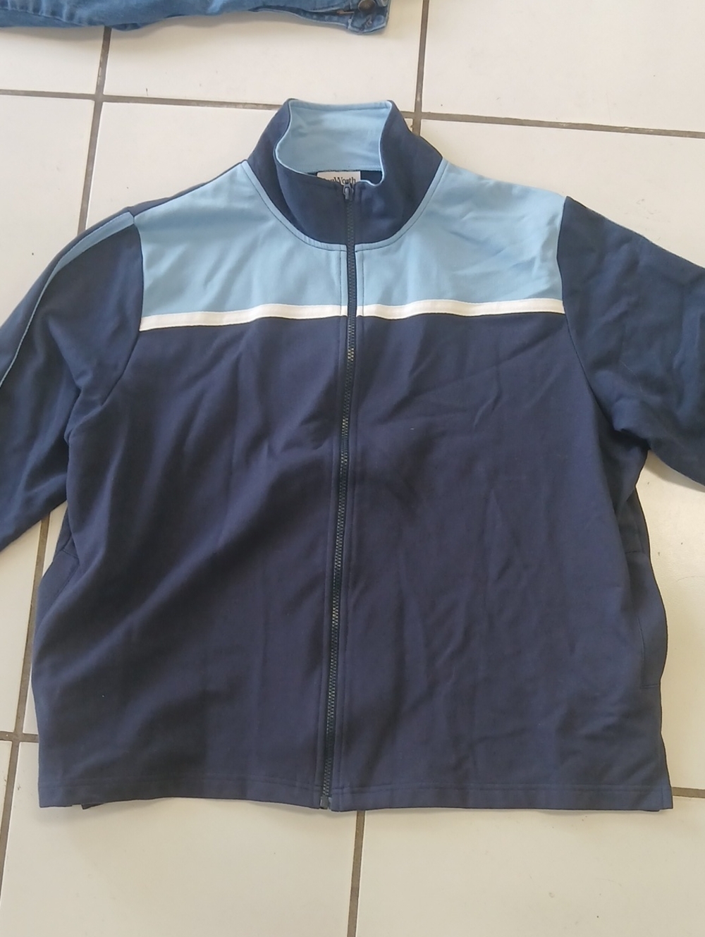 BonWorth Navy and Light Blue Full-Zip Windbreaker